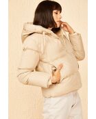 Giacca con cappuccio color cammello