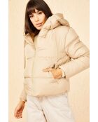 Giacca con cappuccio color cammello