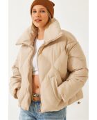 Piumino oversize beige