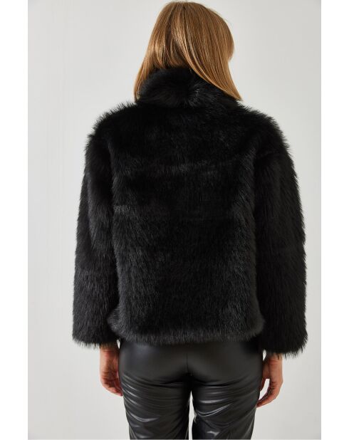 chaqueta negra de piel sintética de alta calidad