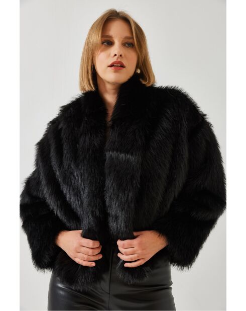 chaqueta negra de piel sintética de alta calidad