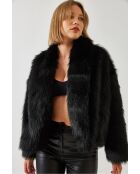 chaqueta negra de piel sintética de alta calidad