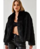 chaqueta negra de piel sintética de alta calidad