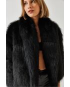 chaqueta negra de piel sintética de alta calidad