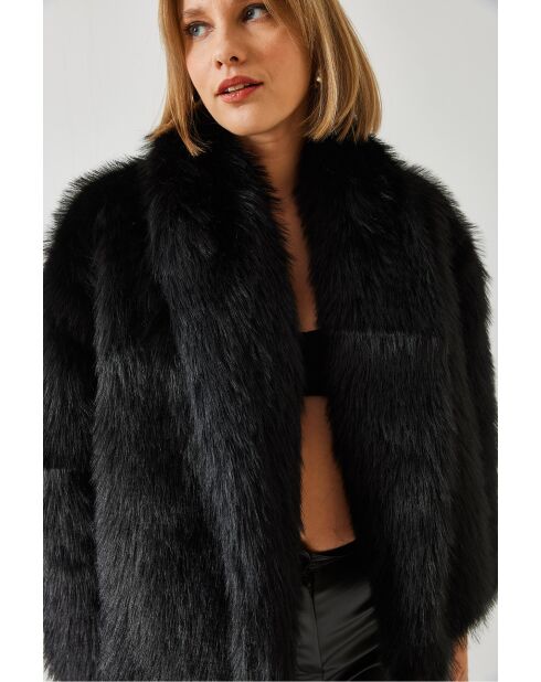 chaqueta negra de piel sintética de alta calidad