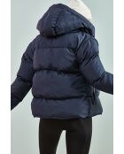 Chaqueta acolchada con capucha azul marino