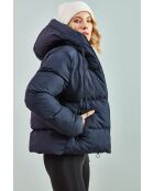 Chaqueta acolchada con capucha azul marino