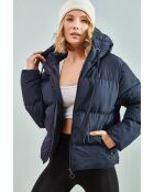 Chaqueta acolchada con capucha azul marino