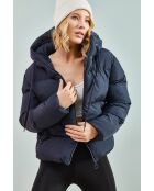 Chaqueta acolchada con capucha azul marino