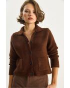 chaleco/ropa de abrigo con bolsillo de malla cómodo de color marrón amargo