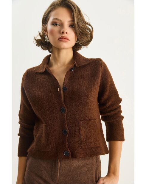 chaleco/ropa de abrigo con bolsillo de malla cómodo de color marrón amargo