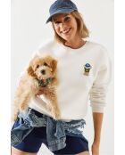 Sweat en fil brodé écru