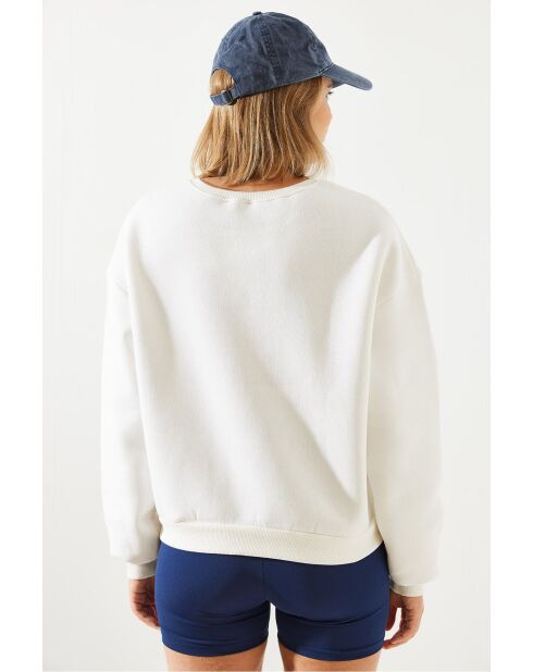 Sweat en fil brodé écru