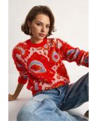 Orangefarbener Rollkragenpullover aus weichem Strick