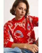 Orangefarbener Rollkragenpullover aus weichem Strick