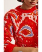 Orangefarbener Rollkragenpullover aus weichem Strick