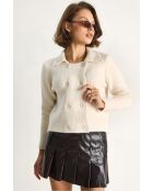 Gilet polo doux à boutons pierre