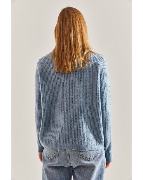 Pull en maille à motifs bleu bébé