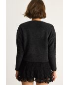 Pull en maille douce à encolure carrée noir