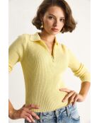 Pull zippé maille douce beurre