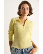 Pull zippé maille douce beurre