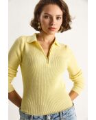 Pull zippé maille douce beurre