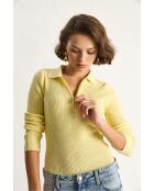 Pull zippé maille douce beurre