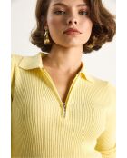 Pull zippé maille douce beurre