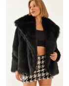 Manteau en fausse fourrure doublée noir