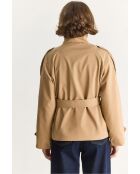 Trench court oversize avec ceinture détaillée camel