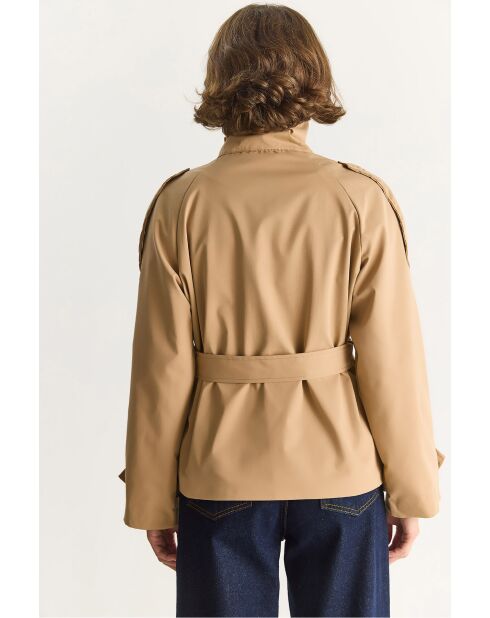 Trench court oversize avec ceinture détaillée camel