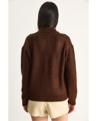 Chaleco de punto grueso con bolsillos marrón amargo