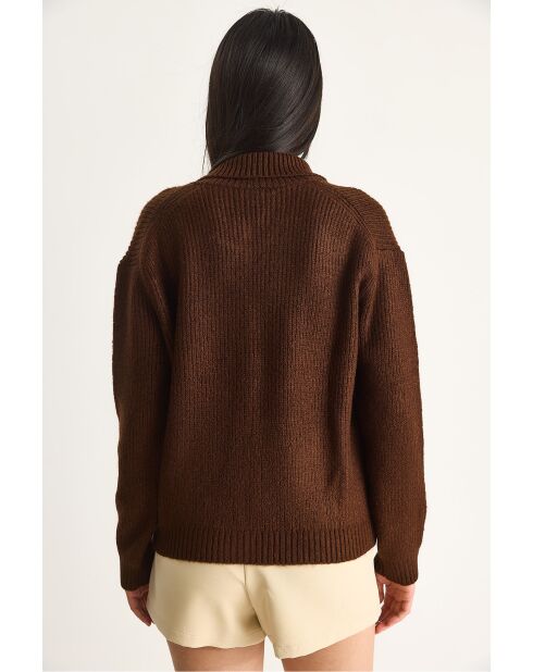 Chaleco de punto grueso con bolsillos marrón amargo