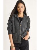 Grobstrickweste mit Taschen in Anthrazit