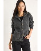 Grobstrickweste mit Taschen in Anthrazit