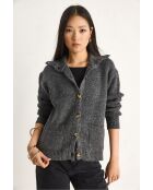 Grobstrickweste mit Taschen in Anthrazit