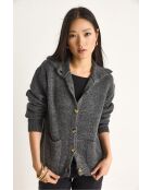 Grobstrickweste mit Taschen in Anthrazit