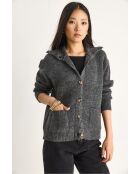 Grobstrickweste mit Taschen in Anthrazit