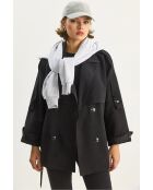 Trench doublé à poches et ceinture noir