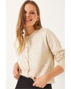 Gilet en maille boutonné écru