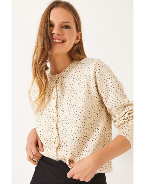 Gilet en maille boutonné écru