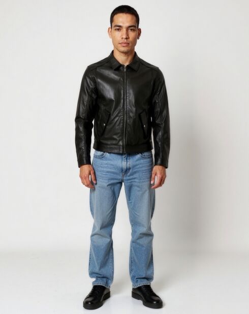 Veste en Cuir Lauritz noire