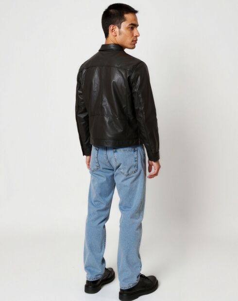 Veste en Cuir Lauritz noire