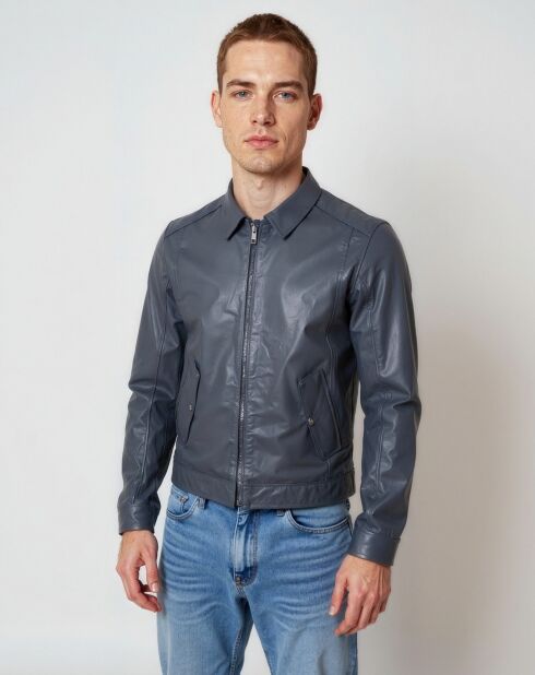Veste en Cuir Lauritz marine