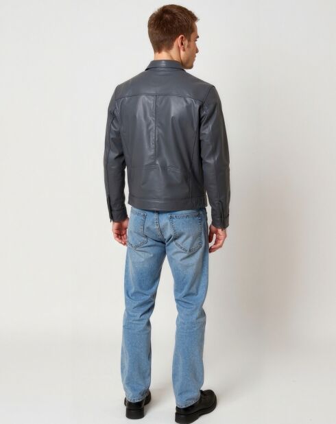 Veste en Cuir Lauritz marine
