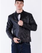 Schwarze Lazo Lederjacke