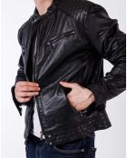 Schwarze Lazo Lederjacke