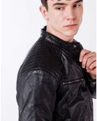 Schwarze Lazo Lederjacke