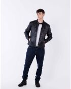 Schwarze Lazo Lederjacke