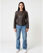 Veste en Cuir Lecce marron